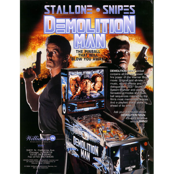Demolition Man Pinball Machine by Williams