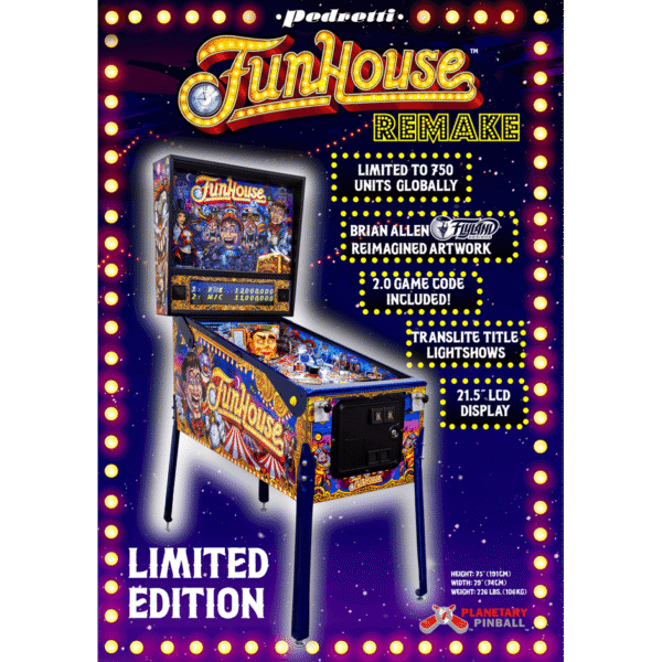 Funhouse Remake Pinball Machine – Midnight Limited Edition
