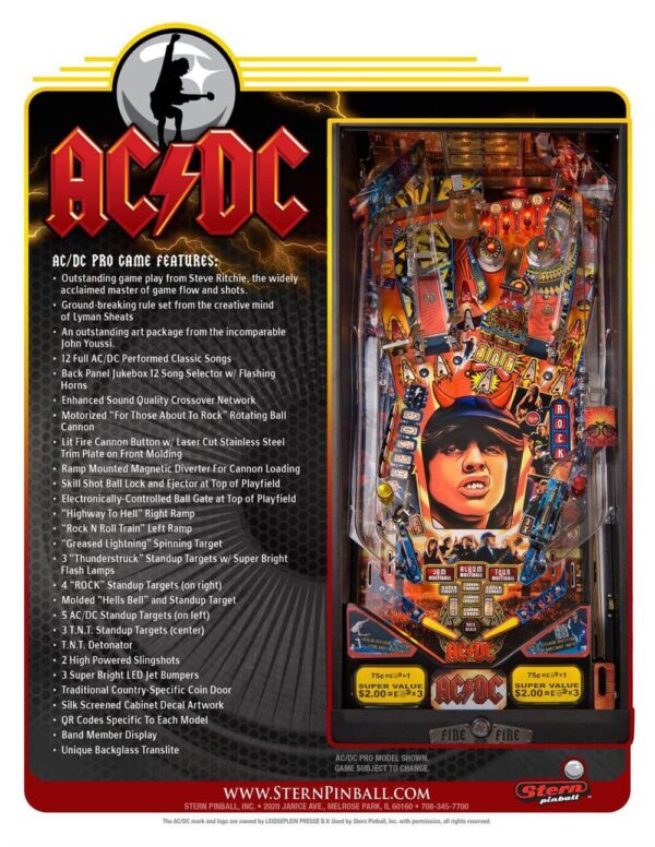 AC/DC Pro Pinball Machine by Stern