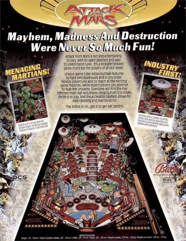 Attack From Mars Pinball Machine by Bally
