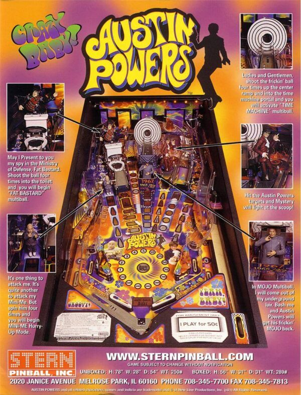 Austin Powers Pinball Machine by Stern